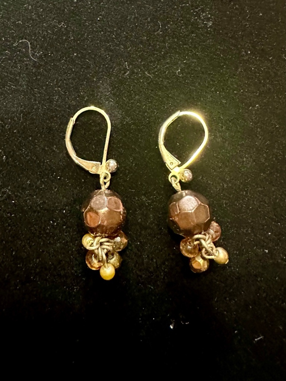 Lia Sophia Vintage Glass Beads and Pearl Earrings in Gold